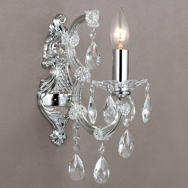 【5台から注文可能】【LA LUCE】クリスタルブラケット 1灯 クローム(W250×H300mm)