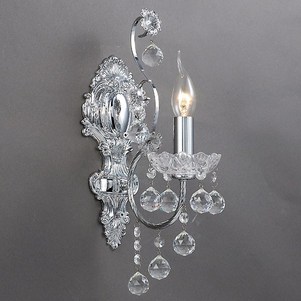 【2台在庫有！クロームのみ70％OFF】【LA LUCE】クリスタルブラケット　1灯（W120×H400mm）