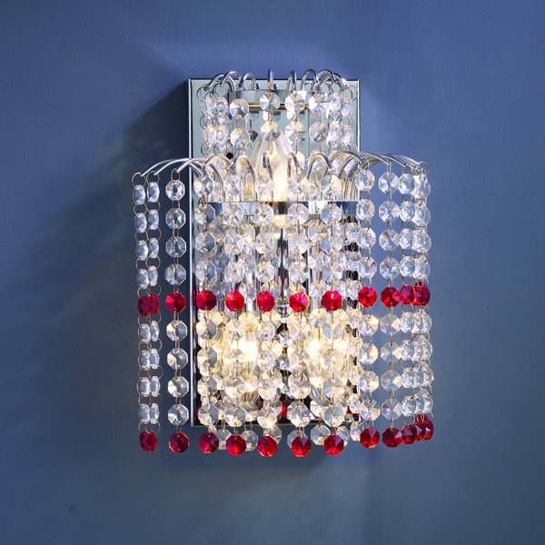 【LA LUCE】デザインクリスタルブラケット 2灯 クローム【５台から注文可】