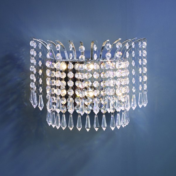 【LA LUCE】デザインクリスタルブラケット 6灯 クローム【５台から注文可】