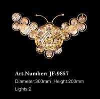 【LA LUCE】クリスタルブラケット 2灯 ゴールド(W300×H200)