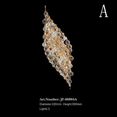 【各2台在庫有！】【LA LUCE】クリスタルブラケット 3灯 ゴールド(W220×H500)