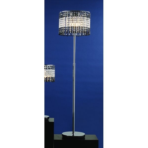 【LA LUCE】デザインクリスタルフロアライト 6灯 クローム(φ380×H1400mm)【５台から注文可】