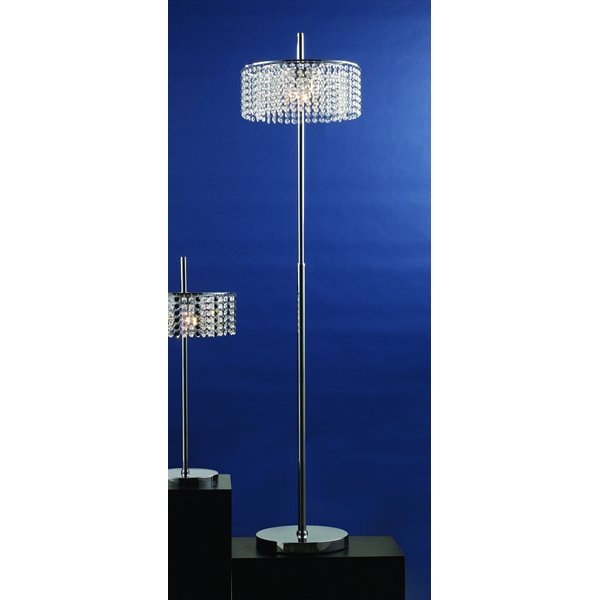 【LA LUCE】デザインクリスタルフロアライト 6灯 クローム(φ360×H1500mm)【５台から注文可】