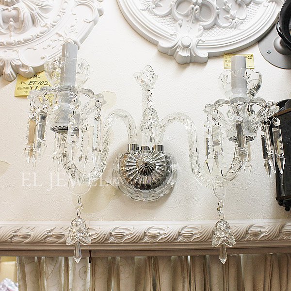 クリスタルブラケット 2灯 クローム(W410×D280×H340mm)