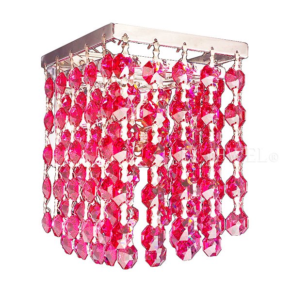 【CLT】アメリカ・クリスタルブラケット『Bedazzle』1灯 クローム×ボルドーレッド(W120×D100×H130mm)*