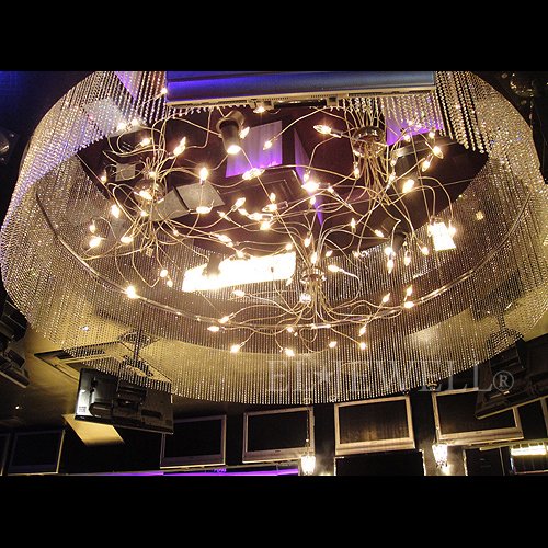 【LA LUCE】大型クリスタルライン・リングシャンデリア 40灯～60灯(W2000×H400～500mm)