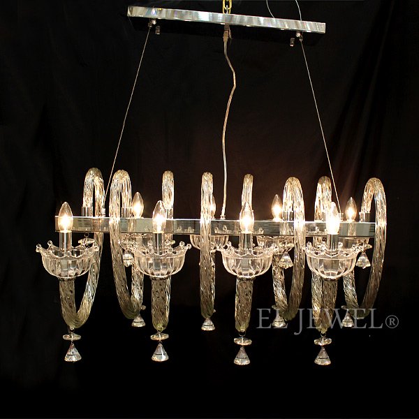 【LA LUCE】デザインガラスシャンデリア クローム(W890×D530×H750mm)