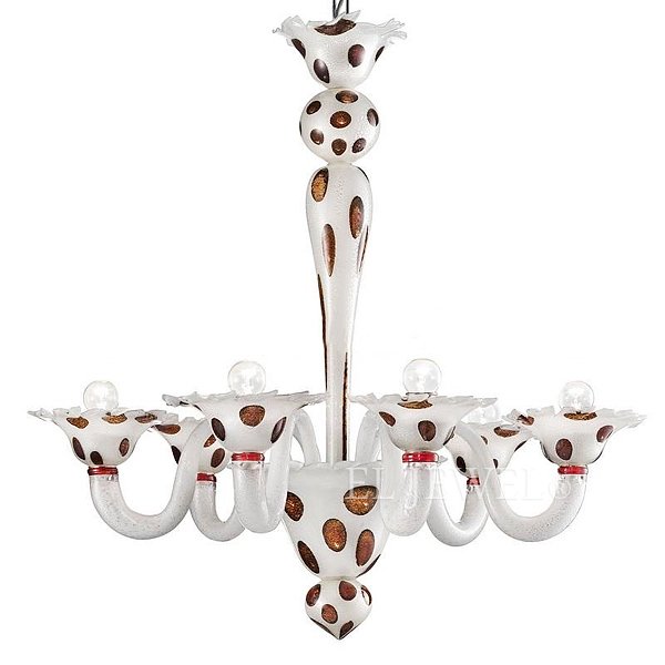 【VENICE ARTE】ヴェネチアンシャンデリア「Arlecchino」6灯(φ700×H900mm)