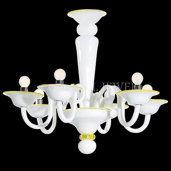 【VENICE ARTE】ヴェネチアンシャンデリア「Bianca」8灯(φ800×H680mm)