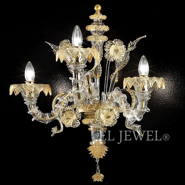 【VENICE ARTE】ヴェネチアンブラケット「Hawalli」3灯(φ550×H550mm)