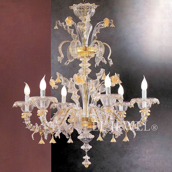VENICE ARTE】ヴェネチアンシャンデリア「Tiziano」5灯(W850×H950mm