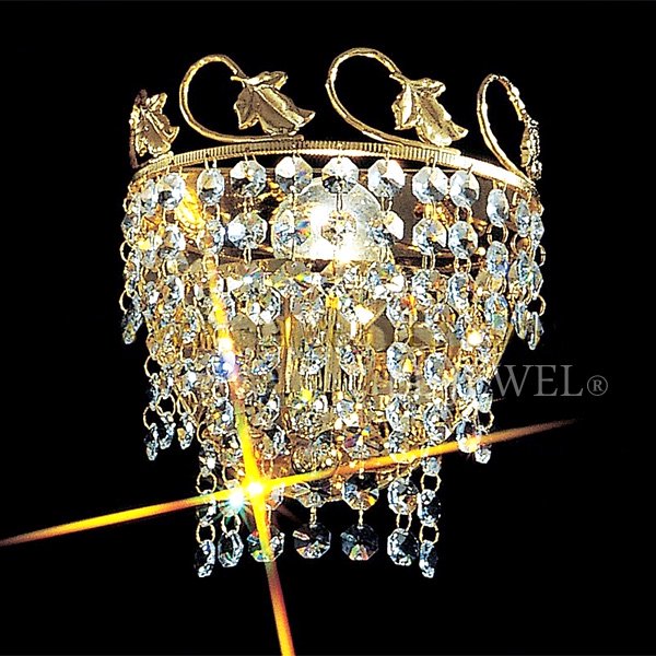 【VENICE ARTE】真鍮製・クリスタルブラケット「Palace」1灯(W150×H160mm)