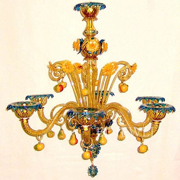 【VENICE ARTE】ヴェネチアンシャンデリア「Fruits」6灯(W700×H900mm)
