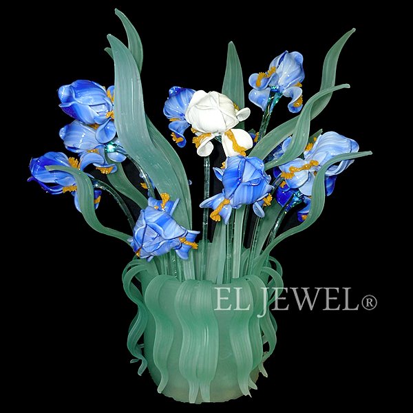 【VENICE ARTE】ヴェネチアン・シェードテーブルライト「VASE-IRIS」 (W550×H500mm)