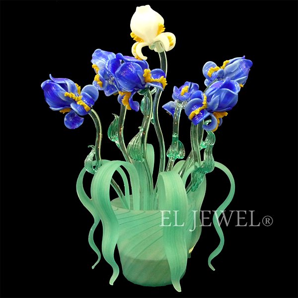 【VENICE ARTE】ヴェネチアン・シェードテーブルライト「VASE-IRIS-SMALL」 (W300×H400mm)