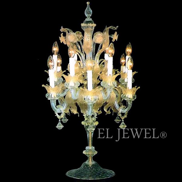 【VENICE ARTE】ヴェネチアン・テーブルライト「FLAMBEAUX-SANERASMO」12灯(W500×H700mm)