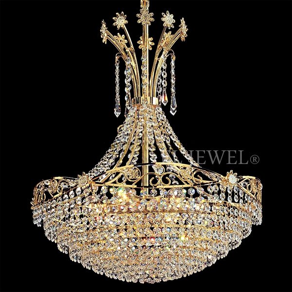 【VENICE ARTE】真鍮製・エンパイア型クリスタルシャンデリア「Theater」6灯(W450×H450mm)