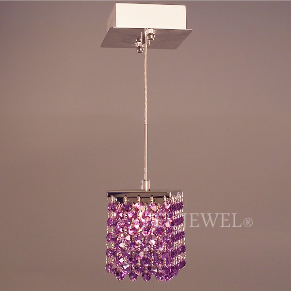 【CLT】アメリカ・クリスタルペンダントシャンデリア『Bedazzle』1灯 バイオレット(W100×D100×H130mm)*