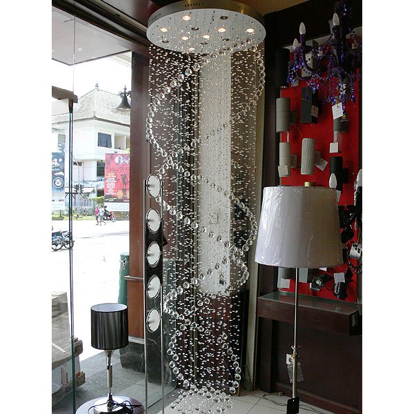 <B>【ALABASTER】</B>クリスタルラインシャンデリア 13灯 クローム(W600×H2700mm)