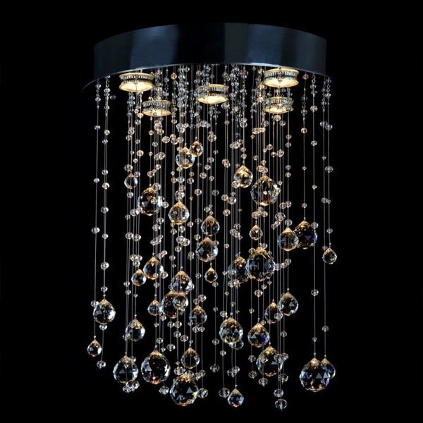 【WRANOVSKY】クリスタルシーリングシャンデリア「Rainfall」 5灯(W400×H650mm)