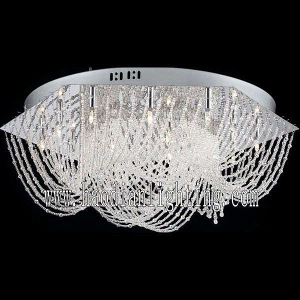 【LA LUCE】デザインクリスタルシーリングシャンデリア12灯(W450×H150mm)【2台から注文可】