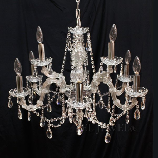 クリスタルシャンデリア 9灯 クローム(W630×H510mm) | EL JEWEL 