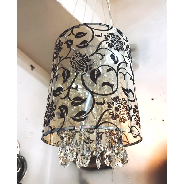 【70％OFF！アウトレット大特価セール】【2台在庫有！】【ALABASTER】ブラックシェードアスフールクリスタルシャンデリア 1灯(φ300×H350mm)