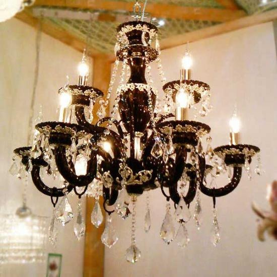 クリスタルシャンデリア 9灯 ブラック （W 650×H 700mm）