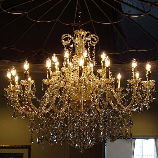 【LA LUCE】クリスタル大型シャンデリア 24灯(W1350×H850mm)