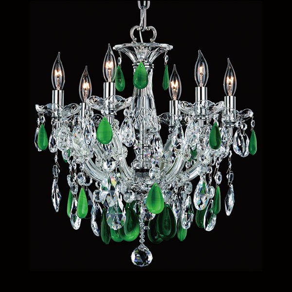 【LA LUCE】デザインシャンデリア6灯（W431×457mm）