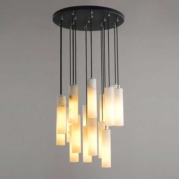 ホワイトペンダントライト 大理石風 インテリア照明 大理石シェード LEDペンダントライト 16灯 ホワイト