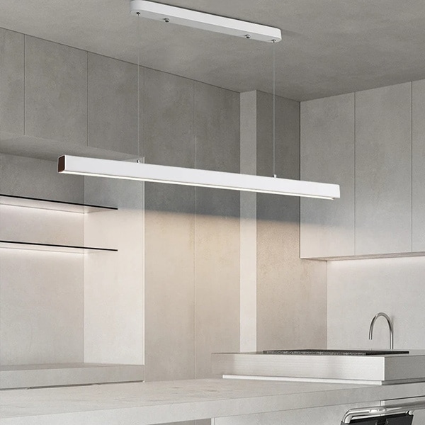 【リーズナブル】モダン照明  LEDペンダントライト ホワイト（W800～1500mm×H1200） 