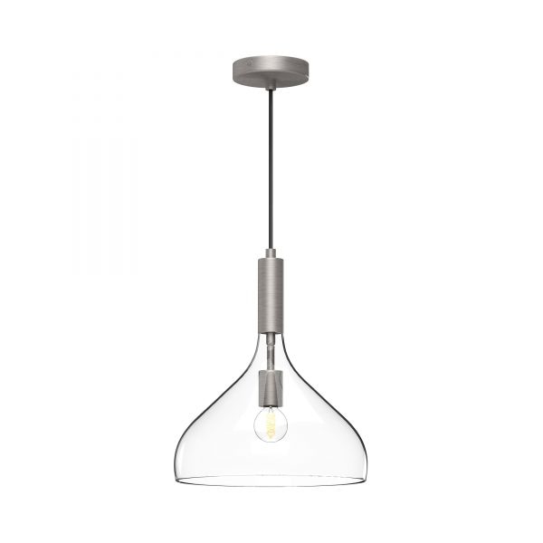 【Alora】アメリカ  デザイン照明 ペンダントライト 「Belleview」1灯 シルバー（Φ300×H360mm）