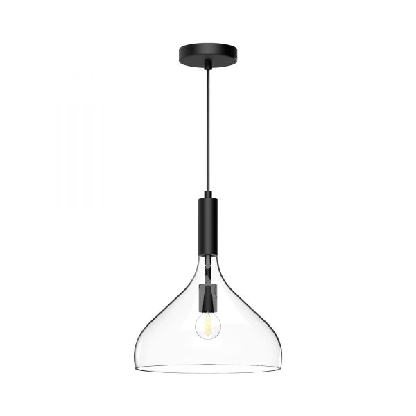 【Alora】アメリカ  デザイン照明 ペンダントライト 「Belleview」1灯 ブラック（Φ300×H360mm）