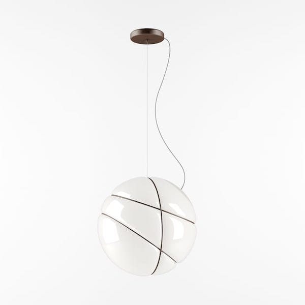 【Fabbian】イタリア デザイン照明 ペンダントライト 「ARMILLA」ブラウン／クローム／ゴールド（Φ360mm）