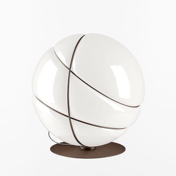 【Fabbian】イタリア デザイン照明 テーブルライト 「ARMILLA」ブラウン／クローム／ゴールド（Φ360mm）