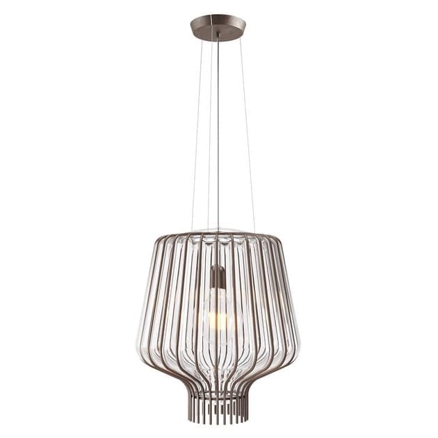 【Fabbian】イタリア デザイン照明 ペンダントライト 「SAYA」クリア（W400×H450mm）