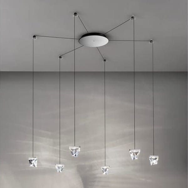 【Fabbian】イタリア デザイン照明 ペンダントライト 6 「TRIPLA」ポリッシュアルミニウム／アンスラサイト／ブロンズ