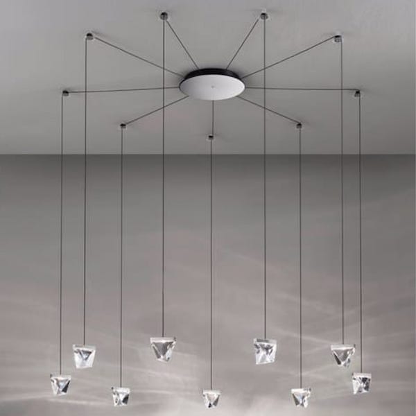 【Fabbian】イタリア デザイン照明 ペンダントライト 9 「TRIPLA」ポリッシュアルミニウム／アンスラサイト／ブロンズ