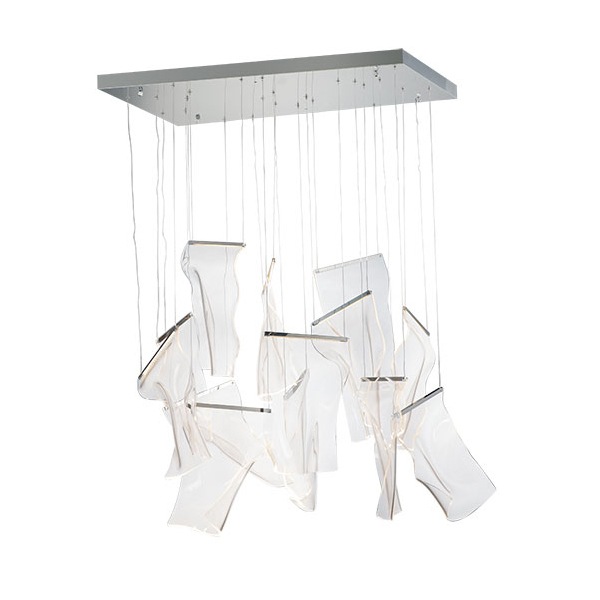 【ET2】アメリカ・シーリングペンダントライト「RINKLE」シルバー（W900mm）