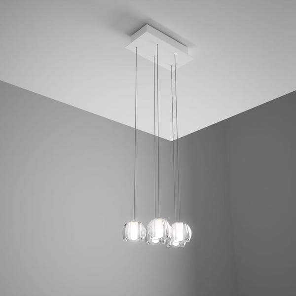 【Fabbian】イタリア デザイン照明 ペンダントライト「MULTISPOT BELUGA」5 クリア（W240mm）