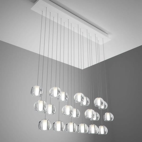 【Fabbian】イタリア デザイン照明 ペンダントライト「MULTISPOT BELUGA」20 クリア（W840mm）