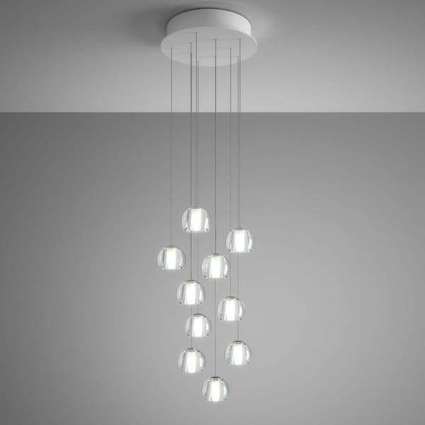 【Fabbian】イタリア デザイン照明 ペンダントライト「MULTISPOT BELUGA」10 クリア（W310mm）
