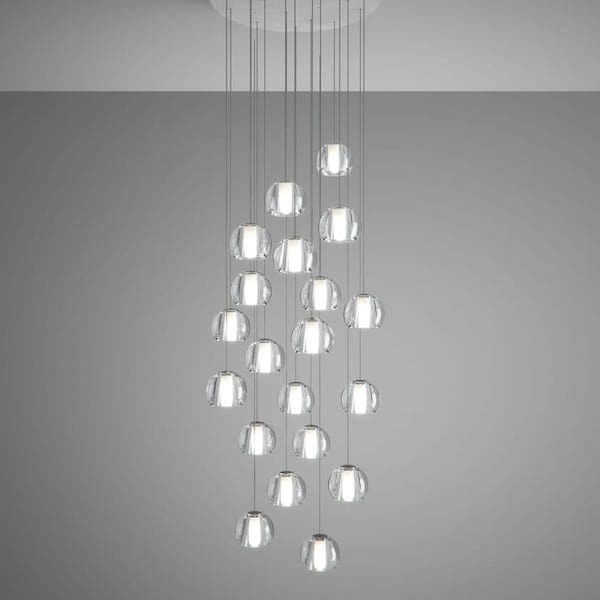 【Fabbian】イタリア デザイン照明 ペンダントライト「MULTISPOT BELUGA」20 クリア（W390mm）