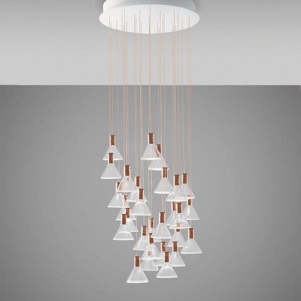 【Fabbian】イタリア デザイン照明 ペンダントライト「MULTISPOT POLAIR」30 クリア（W490mm）