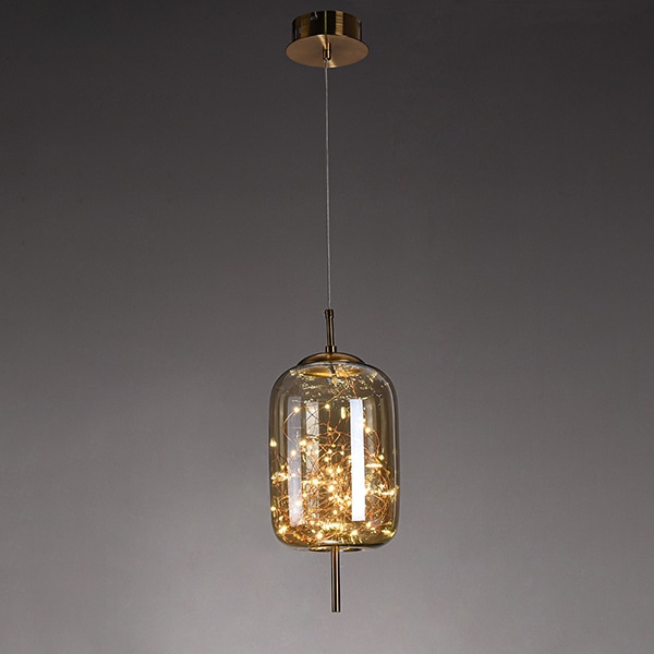 【リーズナブル】モダン照明　LEDペンダントライト　Amber／Smoke-Gray（D150×H220mm／D180×H420mm）