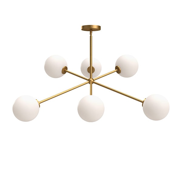 【Alora】アメリカ  デザイン照明 ペンダントライト 「Cassia」6灯 ゴールド（W1004×H417mm）