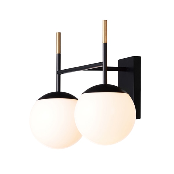 ブリスミニ2ウォールランプ 「Bliss mini 2-wall lamp」2灯・ホワイト／クリア （W440×H305mm）【業販対象外】