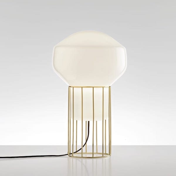 【Fabbian】イタリア デザイン照明 テーブルライト「AEROSTAT」1灯 ブラス／ブラック（W228×H370mm）